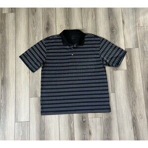 Champions Tour PGA Striped Blue/Black Athletic Golf Polo Mens XL